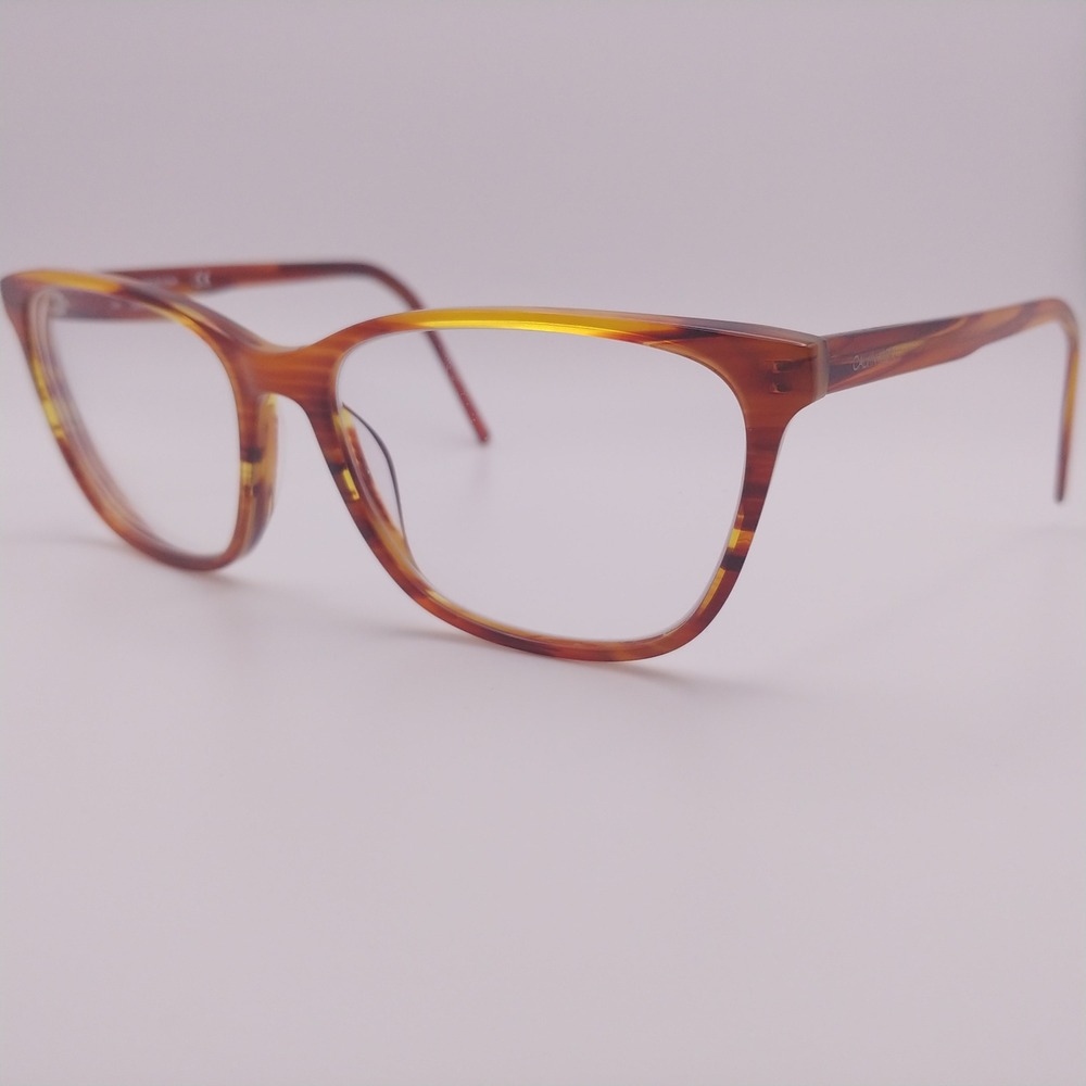 Calvin Klein Eyeglass Frames Women 54-15-140 Amber Tortoise CK6010 203 Cat-Eye
